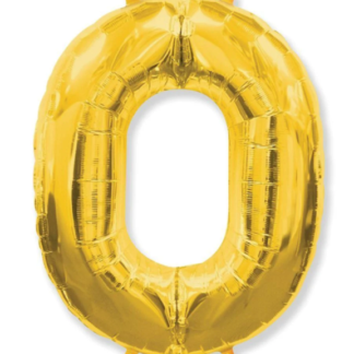 Фольгированная цифра 0 Золотая, 100 см (40')